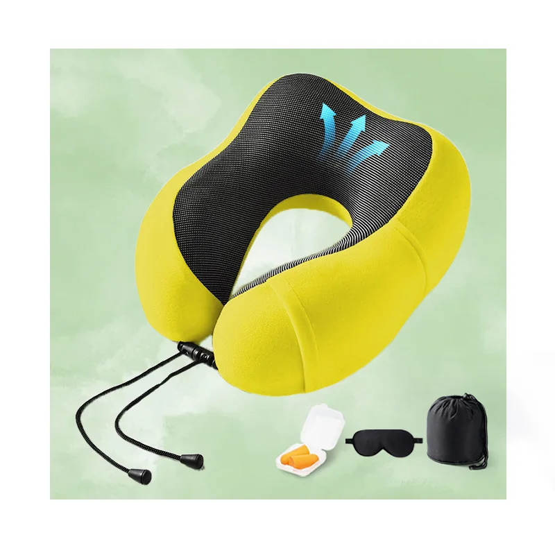 2024 Wholesale Comfortable  Neck Pillow u shape Plane Pillow for Traveling with Storage Bag for Sleeping