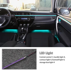 Most Popular 64 Colours Car Interior Lights r Decoration Light APP Control  Car Ambient Light Kit For Toyota Corolla