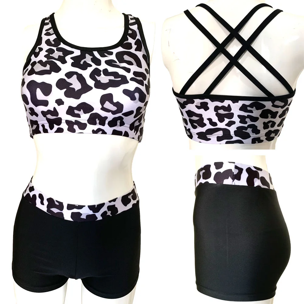 Wholesale cheerleading sports bra shorts training dancewear