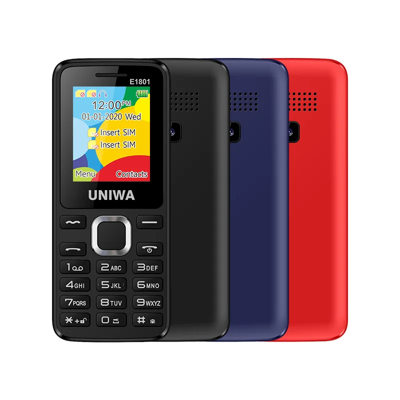 UNIWA E1801 Feature Phone 1.77 Inch Screen Dual SIM Low Price Keypad Mobile Original Wholesale