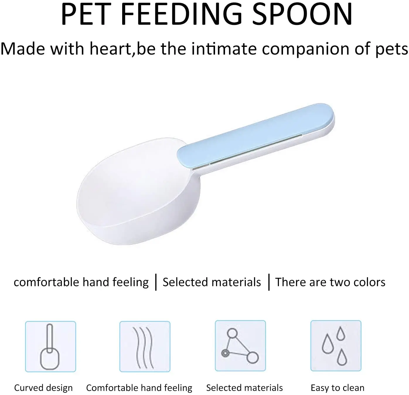 2022 Plastic Measuring Cup Pet Food Feeding Spoon with Ergonomic Bag Clip Handle for Dry Liquid Dogs Cats Birds and Kitchen