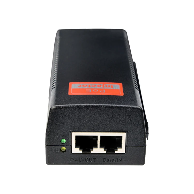 10/100/1000M 60W POE+ one Port IEEE802.3af/at Standard Gigabit 48v 60W POE Injector