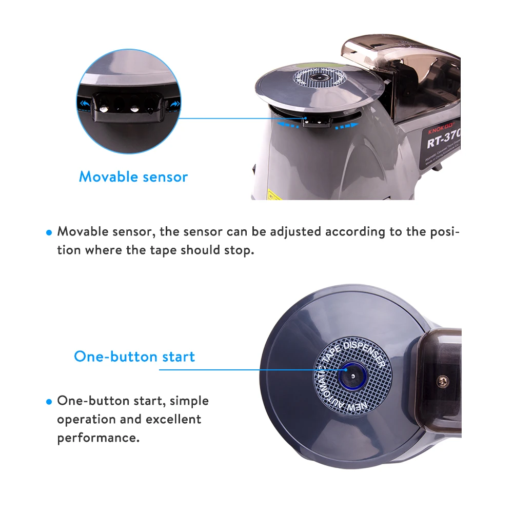  Automatic Tape Dispenser RT-3700 KNOKOO Cutter Machine 10mm~70mm Cutting
