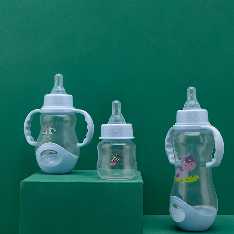 3pcs pp Baby Feeding Bottle Baby 60ml 150ml and 240ml and baby bottle brush and pacifier and cotton swab and powder puff  set