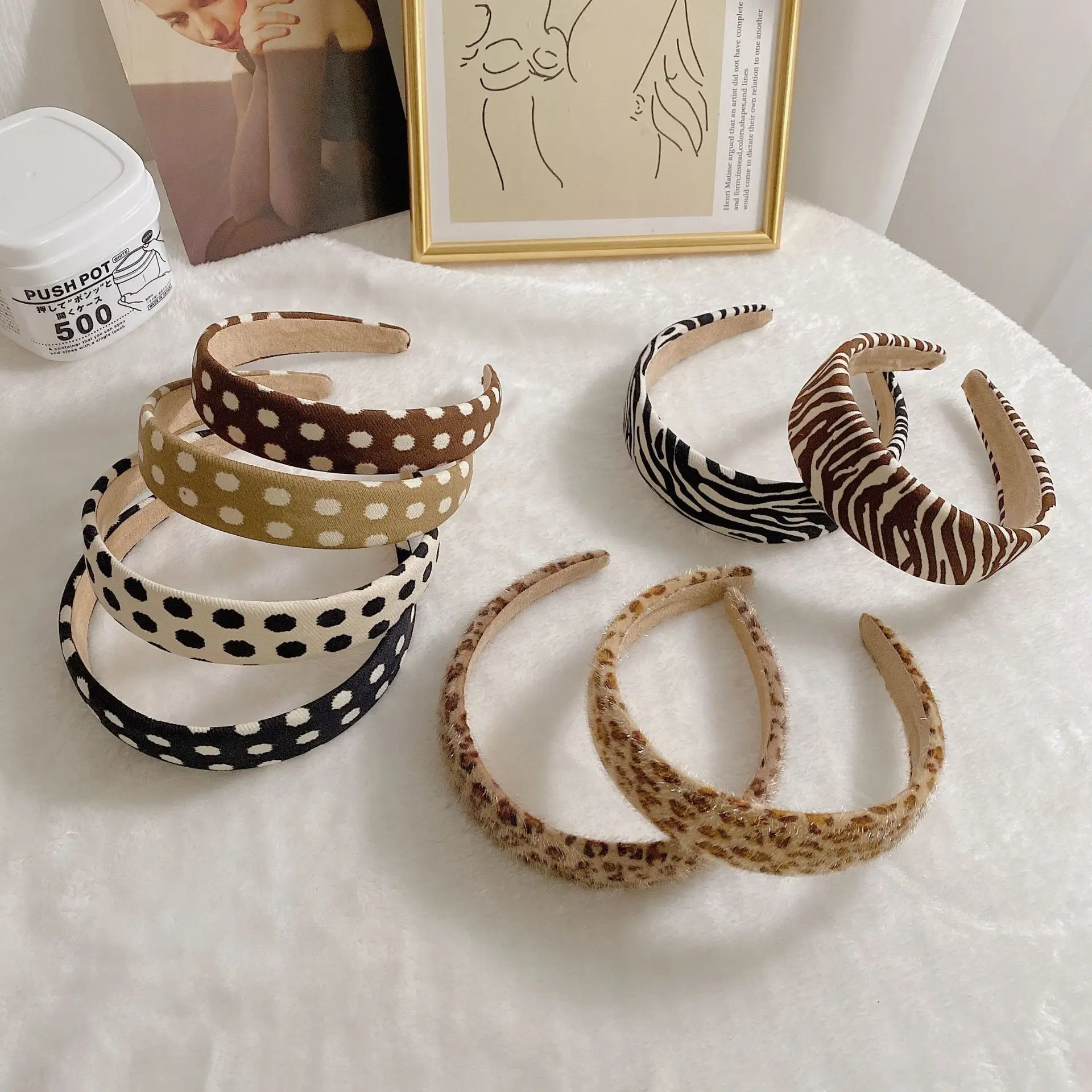 fashion hot selling Europe leopard hair  print headband sponge hairband for women accessory hair bands