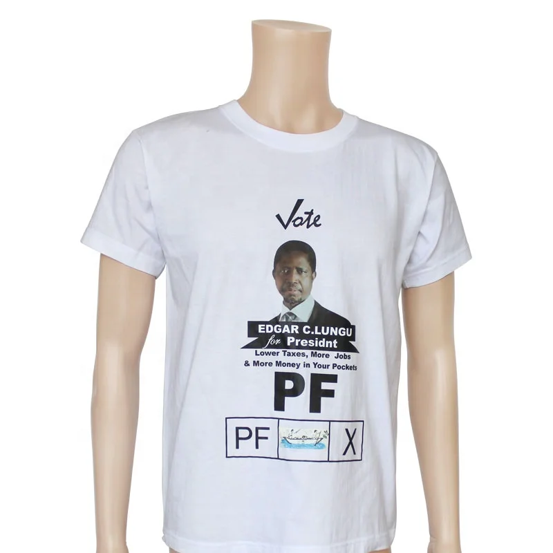 cheap polyester cotton mixed plain white custom printing election t shirt