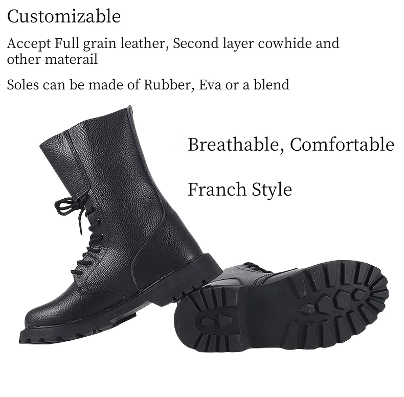 Customizable size Unisex anti-slip breathable lace-up fashion training black outdoor sports Tactical Boot