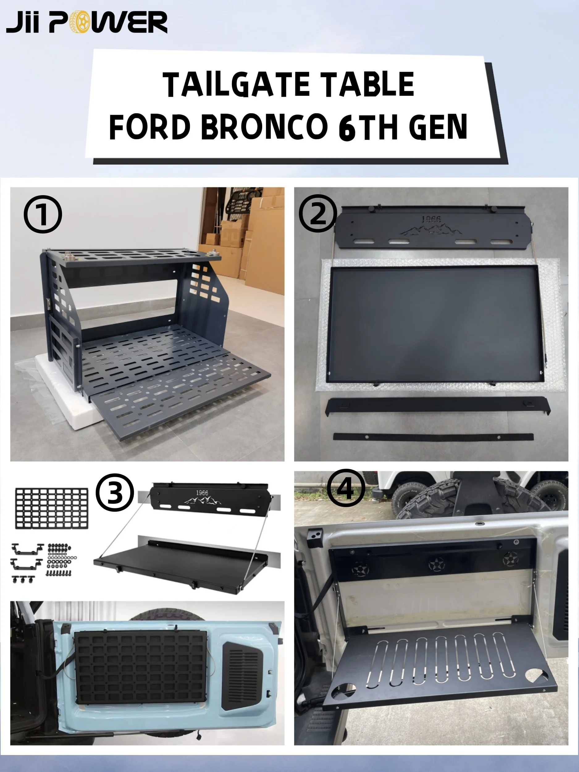 Auto Offroad Camping Tailgate Table Versatile Work Space for Ford Bronco 6th gen  20212022