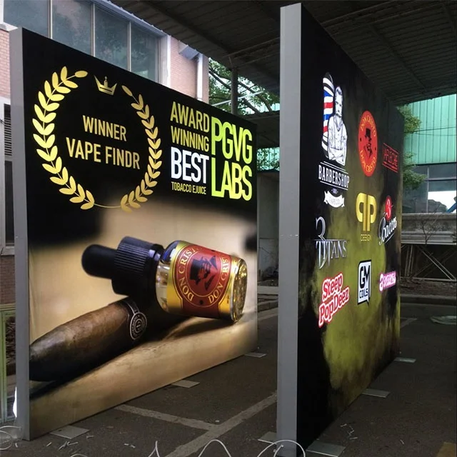 Fast Setup Frameless Portable Aluminum Profile 2-Sided Backlight Light Box Exhibition Booth Stand