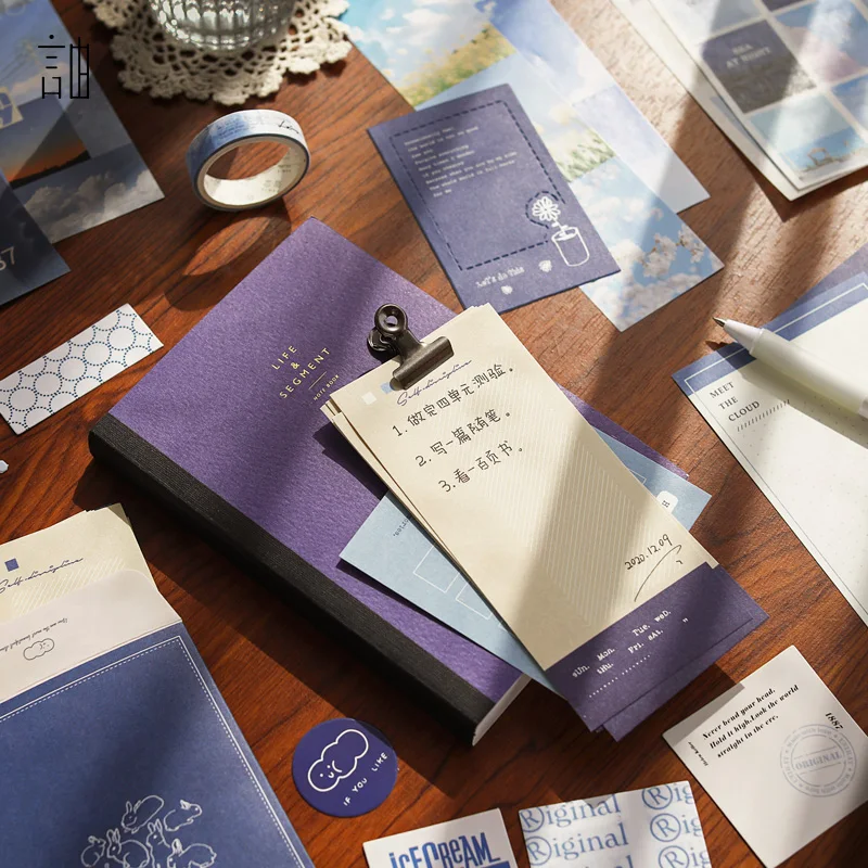 Simno Kawaii Handbook Stationary Set A6 Color 256 Pages Notebook  Gift Set Scrapbooking Journal DIY Kit