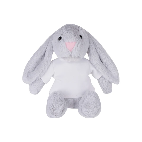 
Little Jelly Bashful Bunny Toy Custom Stuffed Plush Sublimation Bunny Cute Long Ear Easter Rabbit Toy 