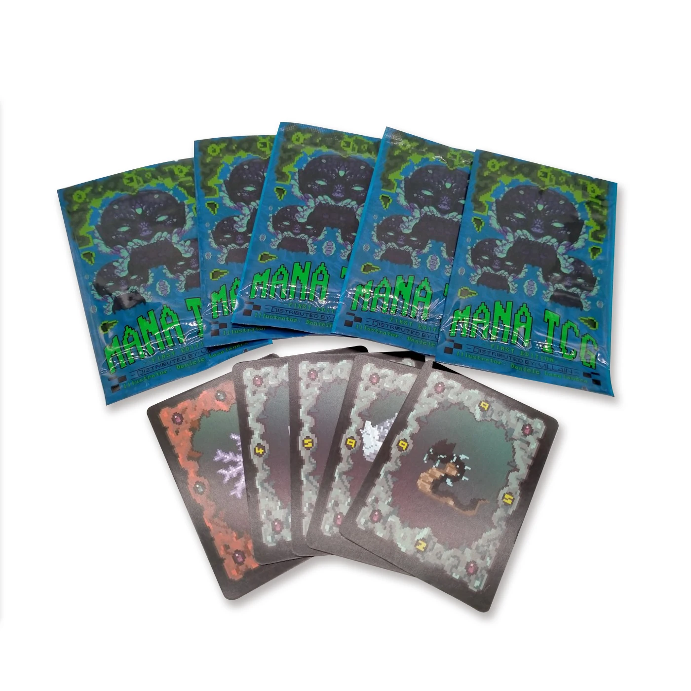 Custom Printing High Quality Kids Collecting Card Game Holographic Foil Trading Card and Booster Pack Wrapper tcg