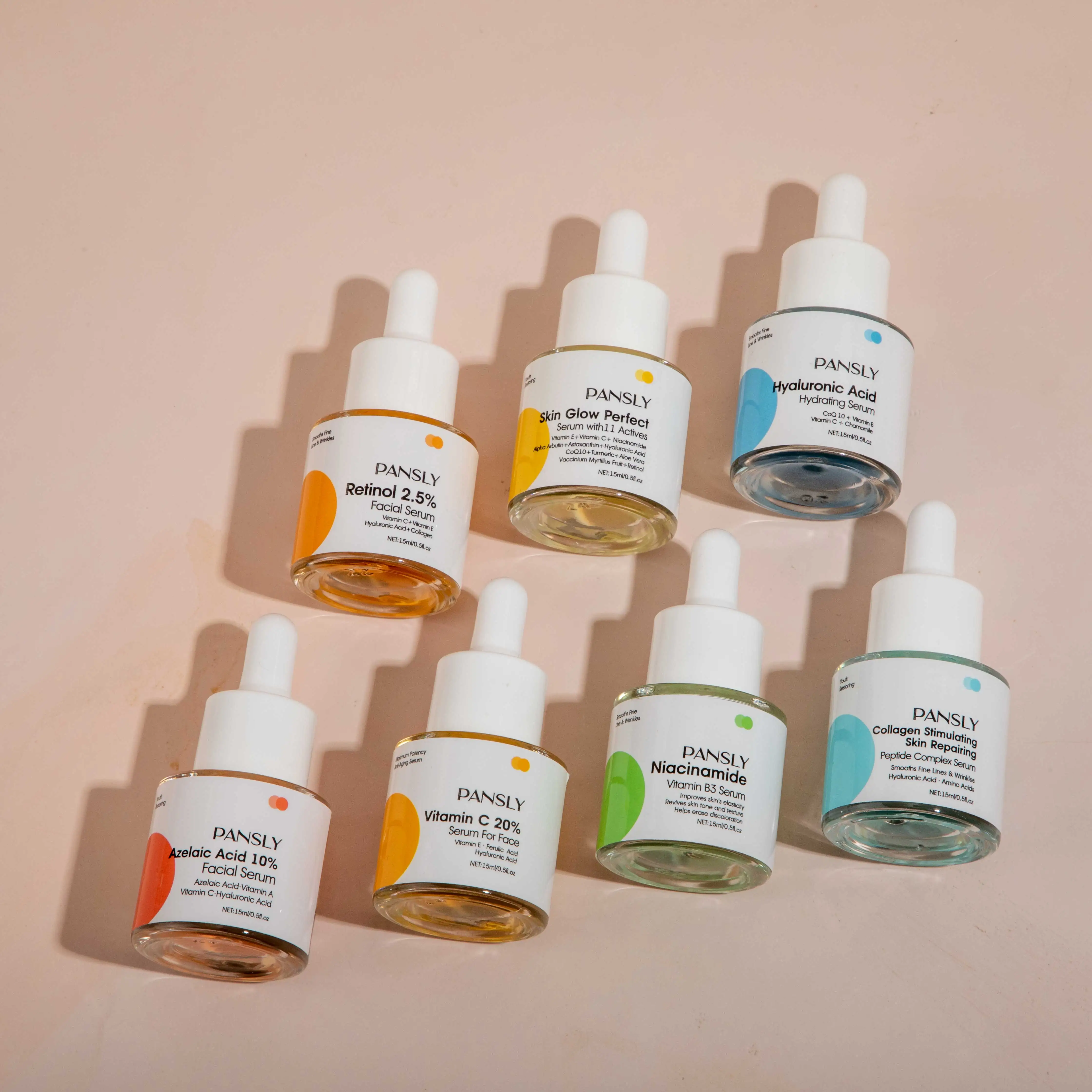 Skin Care Serum Niacinamide Hyaluronic Acid Vitamin C Brightening Collagen Skin Perfecting Glow Retinol 2.5% Face Serum