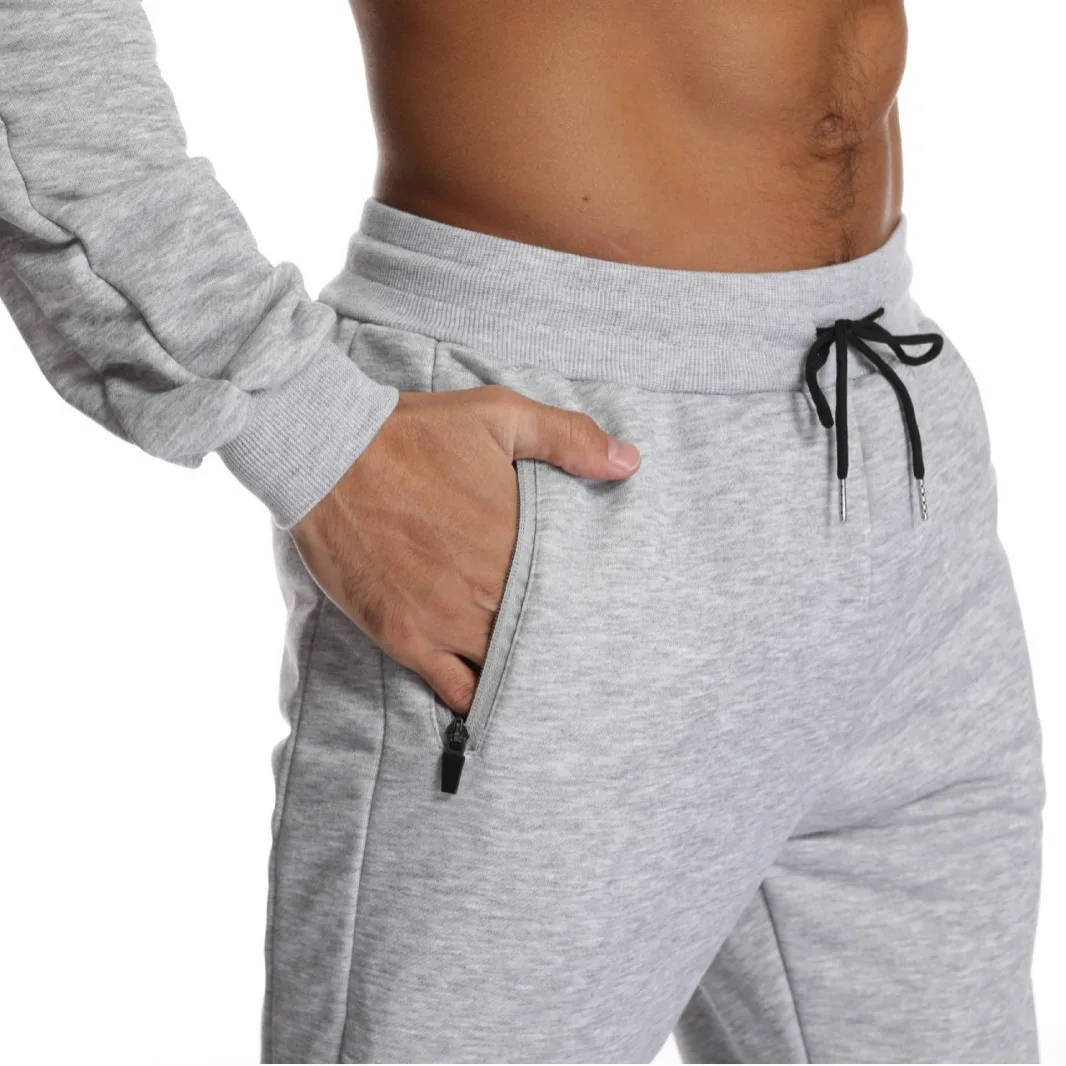Custom Half Zipper Pullover Hoodie Sweatshirt Tapered Sweat Jogger Pants Set Polyester Solid Tracksuit training jogging wear