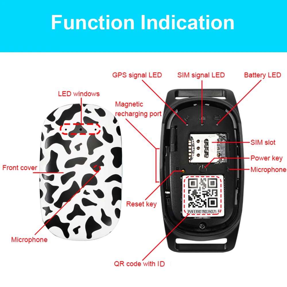 World smallest waterproof mini 4G GPS tracker for pet dog cat animals, APP Web real time anti-lost pets GPS tracking device
