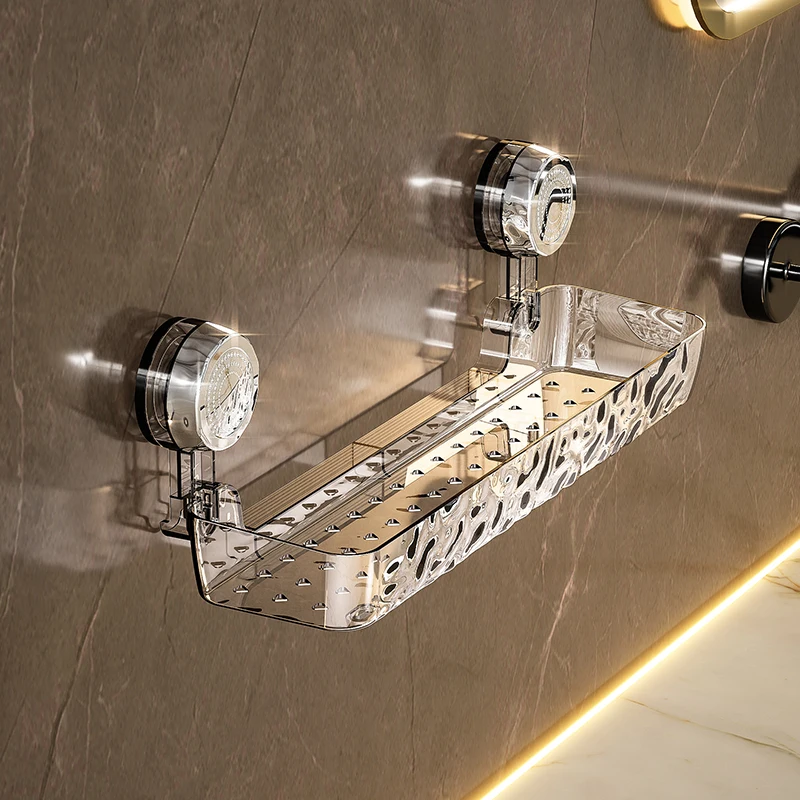 Soap Box Wall Mounted Hole Free Toilet Wall Drain Storage Rack With Soap Box Fashionable Glacier Shower Caddy