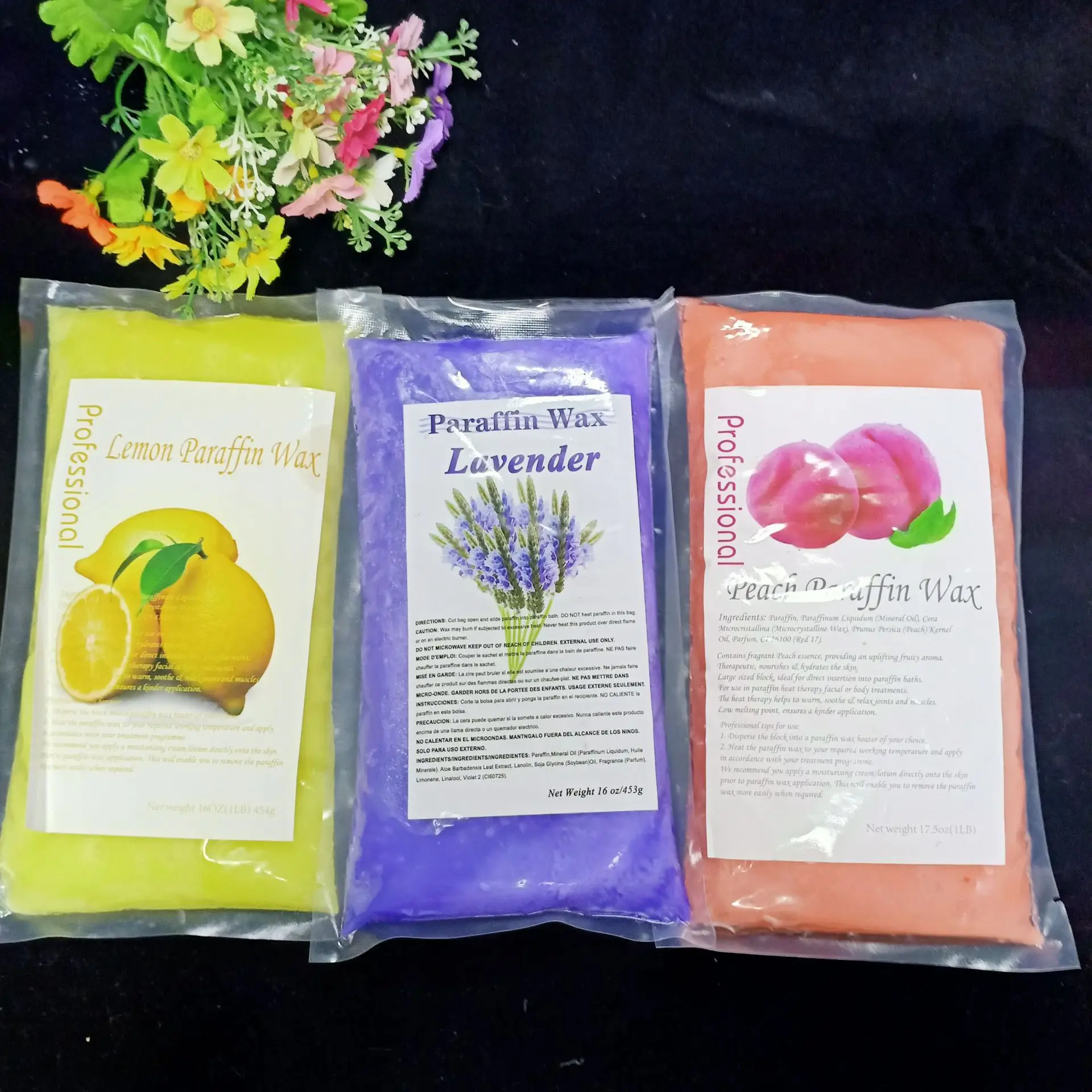 factory price professional hand foot bath beauty skin care lemon flavor paraffin wax for wholesale