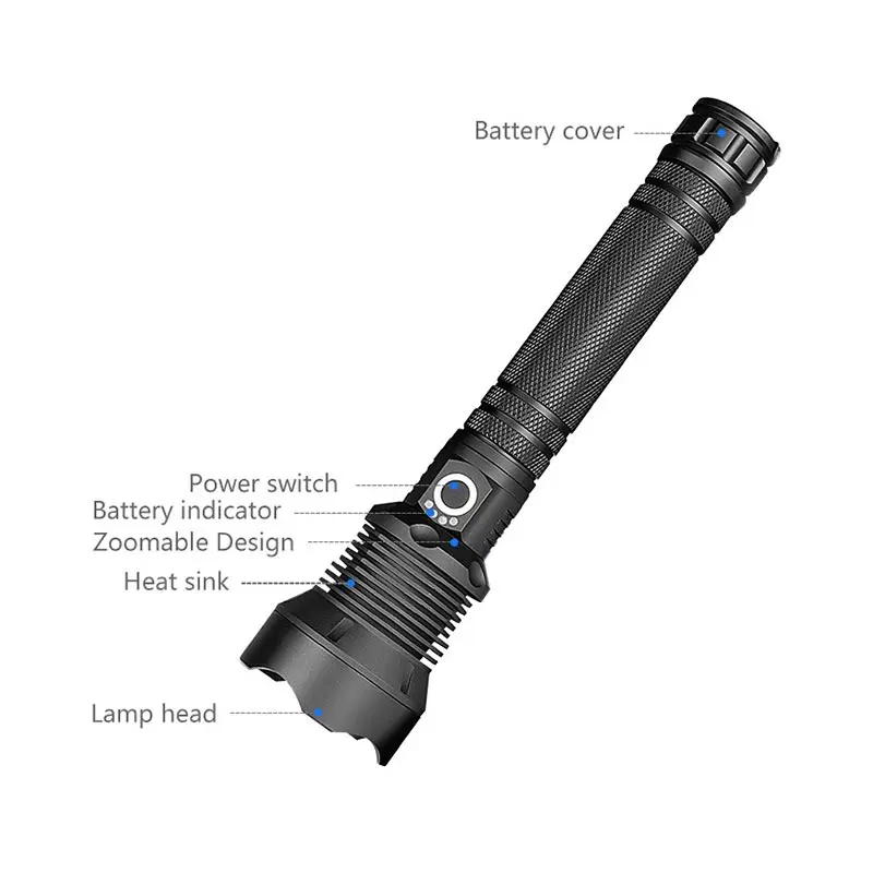 Most Professional Tactical Flashlight Super Bright 1800LM Torch Aluminum Alloy IP44 Waterproof Zoom Flashlight