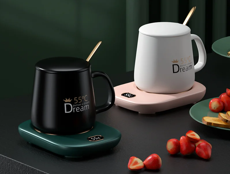 Hot Sale Portable USB smart digital display modern coffee mug with heater