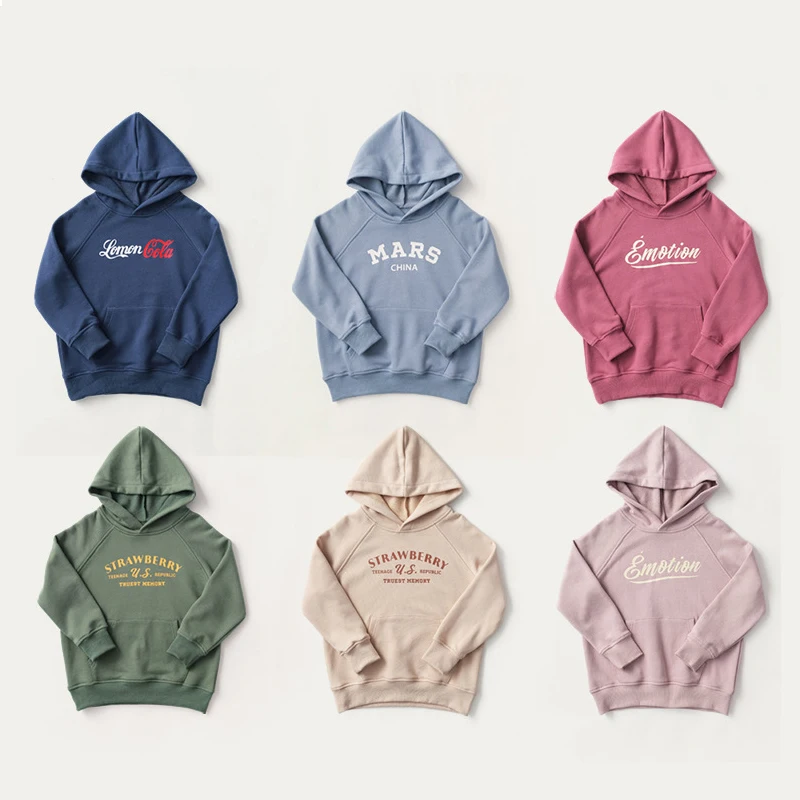 
2021 New wholesale clothing custom solid color 100% cotton teens boys kids hoodies 