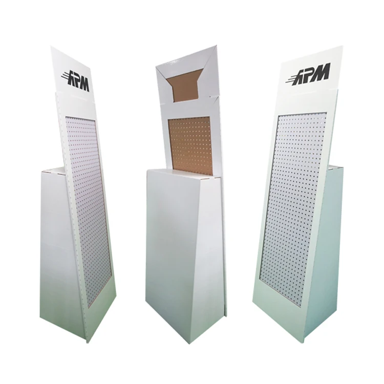 Индивидуальная розничная продажа бумажных стеллажей для рекламы, свободно стоящие подставки для пола, гофрированная подставка для поп-картона