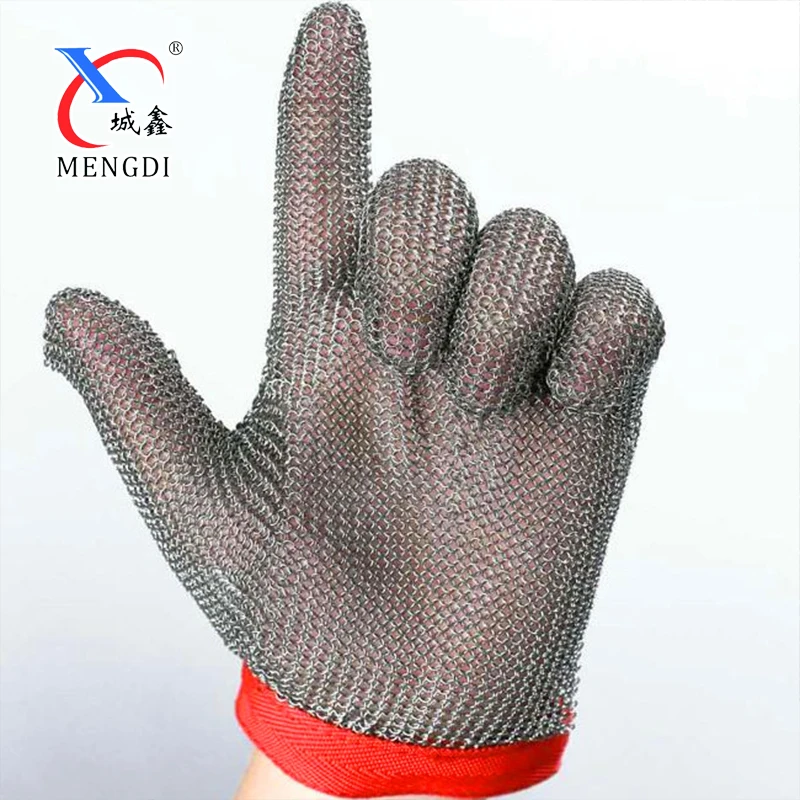 Five Finger Anti cut butcher stainless steel metal chain mesh gloves