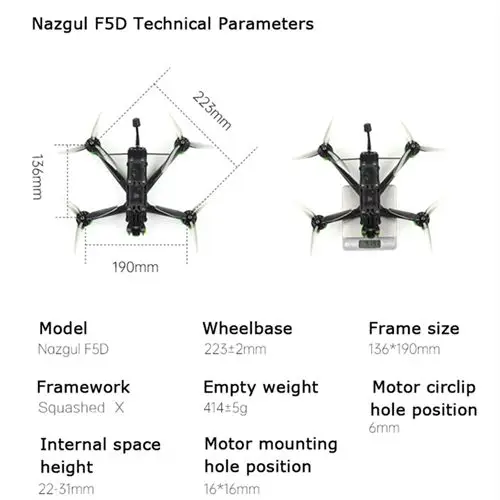 Iflight Nazgul Evoque F5d 5inch 4s Analog Fpv Drone Pnp With Succex-d F722 45a Power Stack Quadcopter
