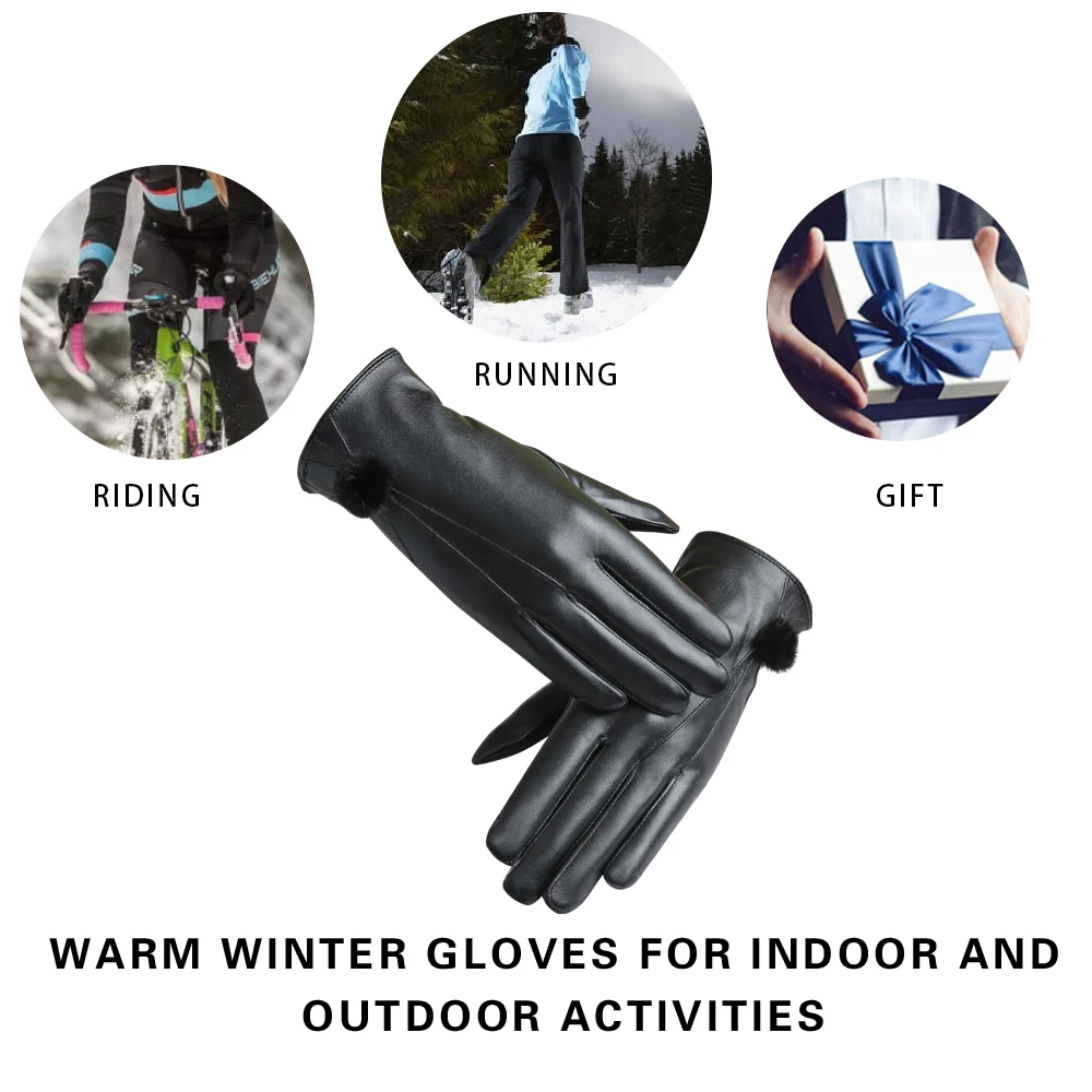 Manufacturer touch screen winter warm waterproof leather ski gloves custom Logo Long mitten gloves