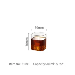 Free Sample custom square glass cup 200ml glass cup set 400ml coffee glasses borosilicate clear glass tea mugs