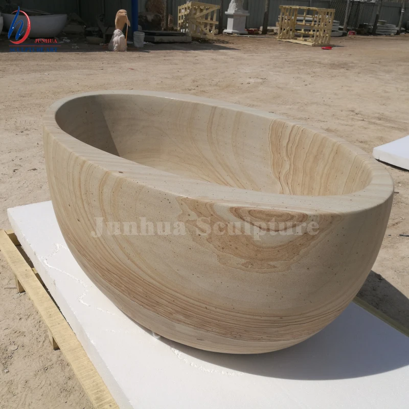 HIgh Quality Cheap Wood Veins Sandstone Bathtub For Sale