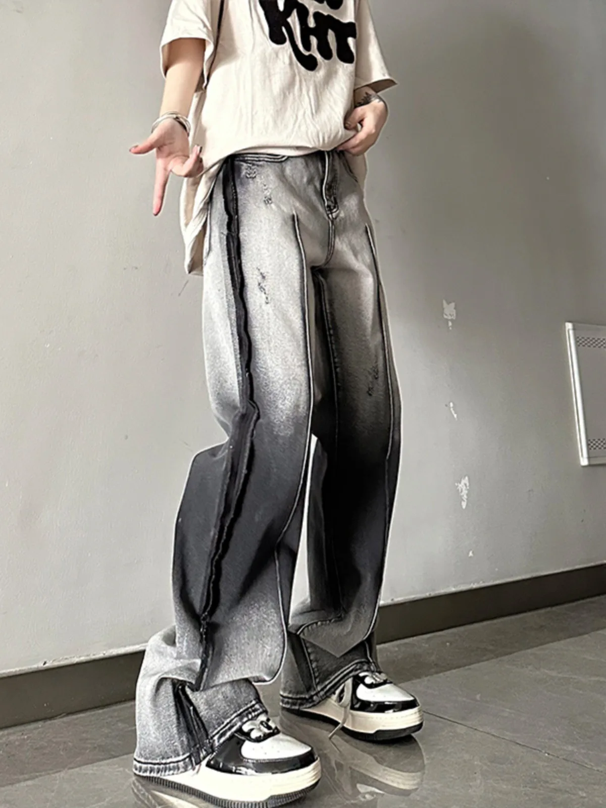 streetwear denim jeans manufacturers hip hop y2k clothing carpenter pants wax baggy designer tie dye brand jeans men