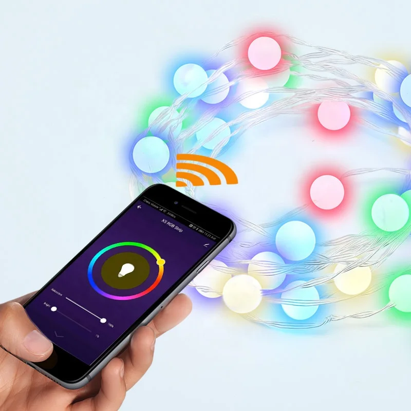  Изготовленная на заказ умная Wi-Fi открытом воздухе LED гирлянда украшения гирлянды освещение Рождество Многоцветный 8 моделей для