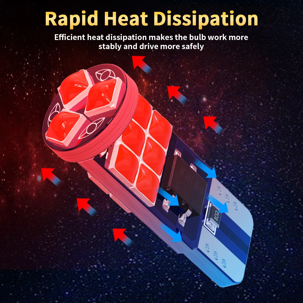 t10 12smd 3030 can bus led t10 bohlamp led t10