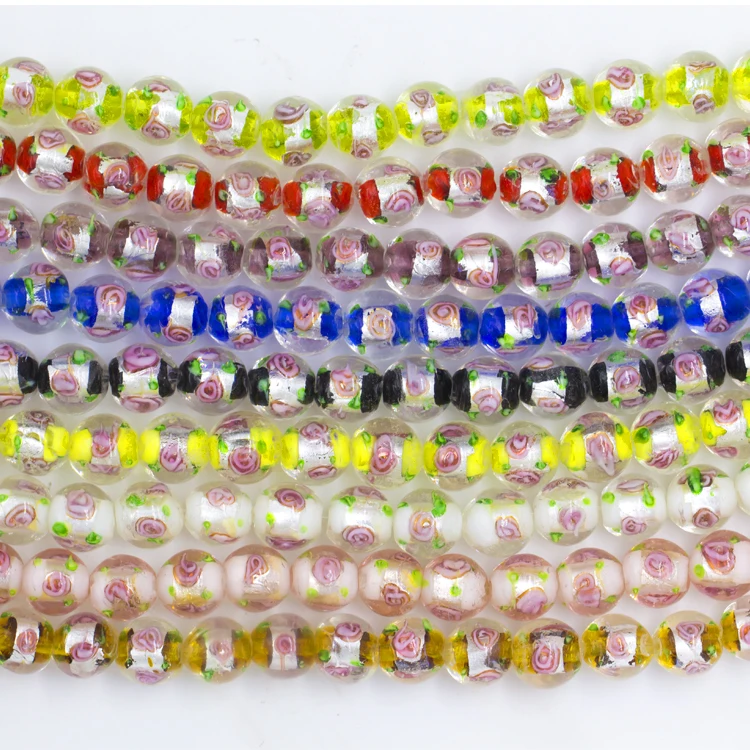 2024 Wholesale 10mm glass beads crystal flower beads for jewelry making