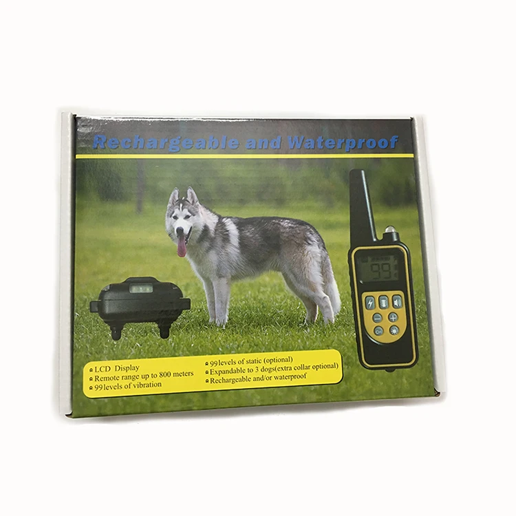 
Amazon Top Seller 800m Smart 3 Collar Rechargeable Waterproof Electronic Shock Remote Dog Training Collar 