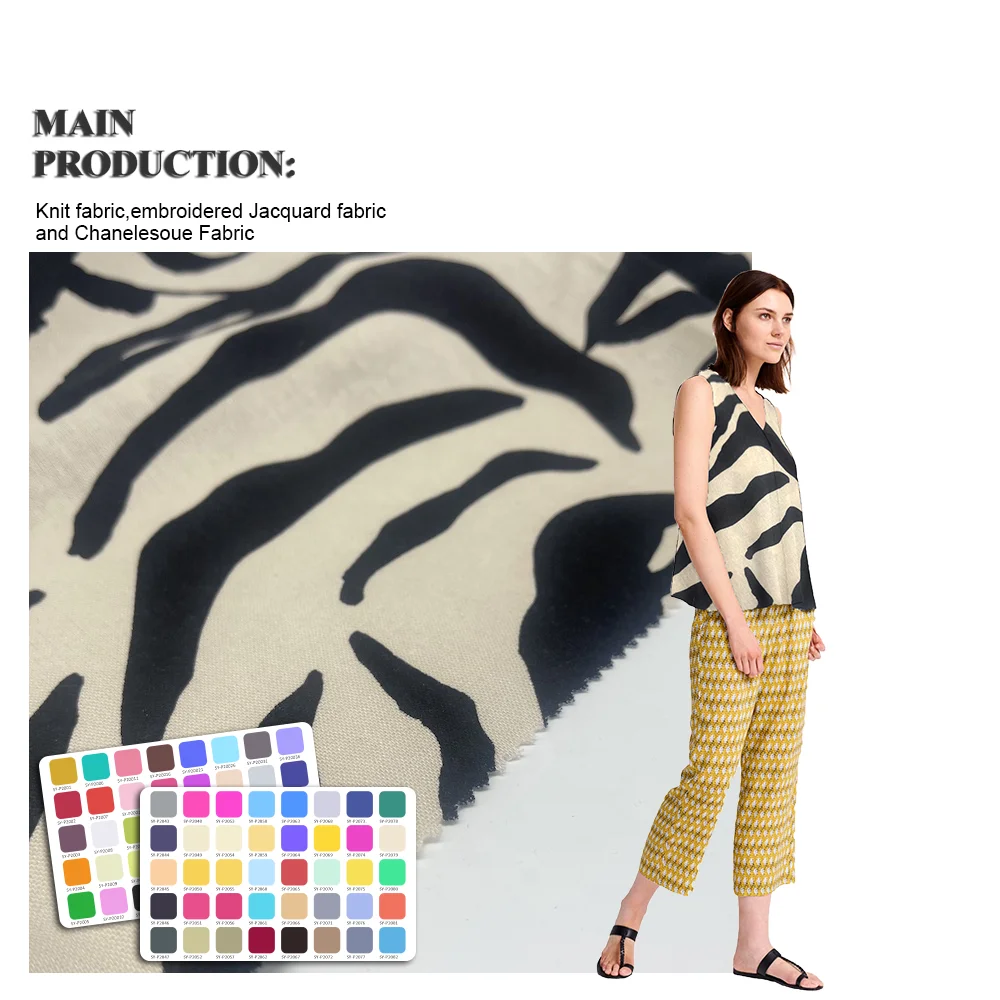 Factory Supply 55%Linen 45%Rayon Knitted Printed 200gsm Cheap And Durable Linen Viscose Fabric For Women Clothing