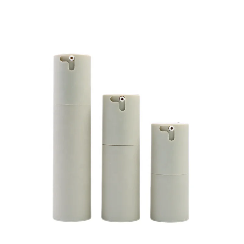 wholesale custom color frosted crimp neck 15ml 30ml 50ml pump cosmetic airless plastic bottle