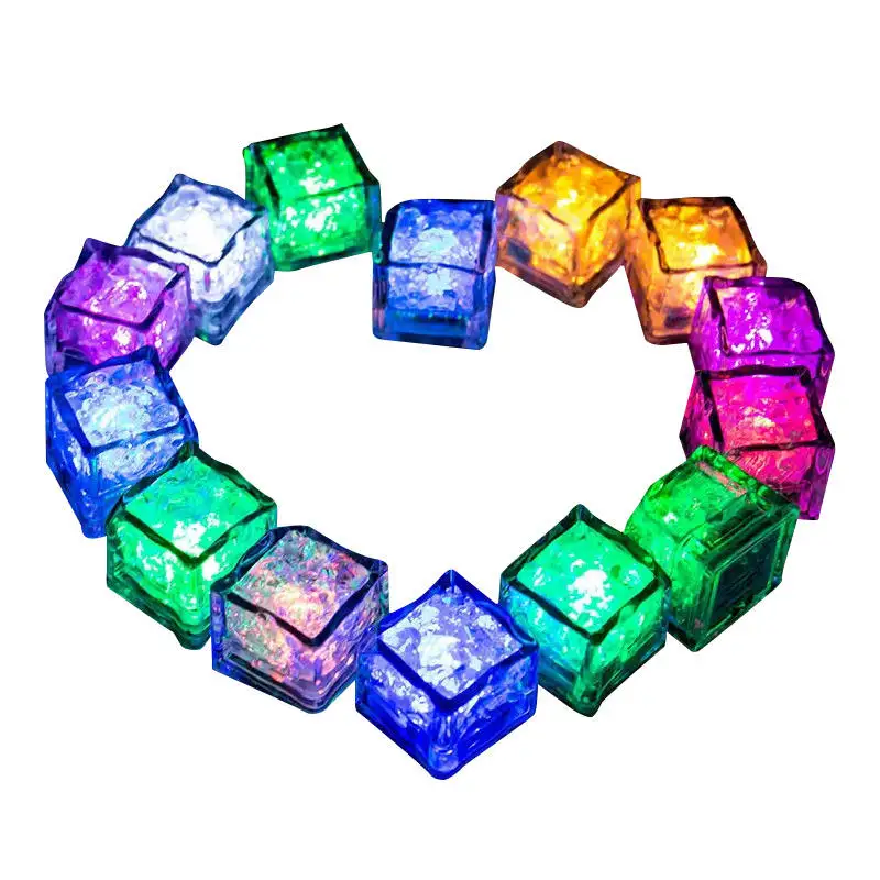 Factory Sales Customized Logo Color Changing Novelty Reusable Whiskey Cup Light Wine Glass Decoration Led Glow Ice Cubes