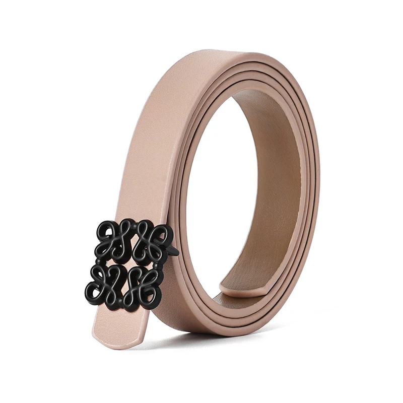 Chic Luxury Brand Leather Belt Square Pin Buckle Waistband Vintage Female Belt For Jeans Pants