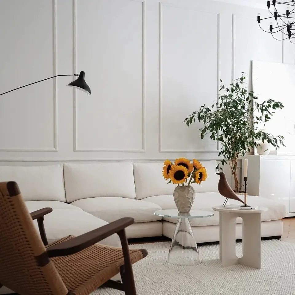 ATUNUS Nordic White Modular Sectional Sofa New Design Loveseat High Fashion Unique Love Seat Couch Wholesale Furniture Factory