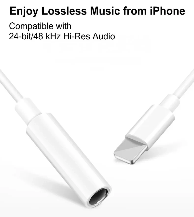 Wholesale price 3.5mm Jack AUX Audio Cable 8 pin to 3.5mm Adapter aux adapter For iPhone Headphones