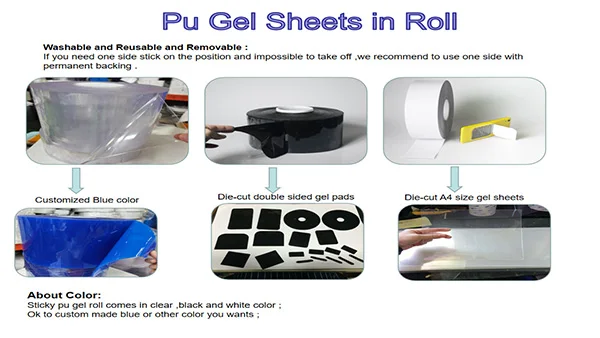 Custom Doublesided Tape Rubber Grip Sheet Self Adhesive Nonslip Gel Pad Silicone Mat