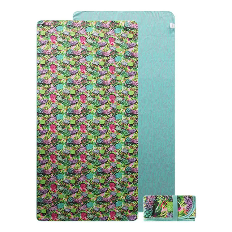 Recycled polyester microfiber suede quick dry custom printed beach towel