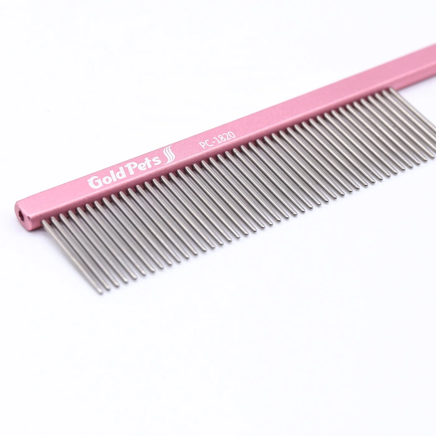 Baoli OEM Peine Perro 26x185mm Metal Pet Dog Grooming Tail Comb Stainless Needle Hair Removal Departing Grooming Comb Pet Comb
