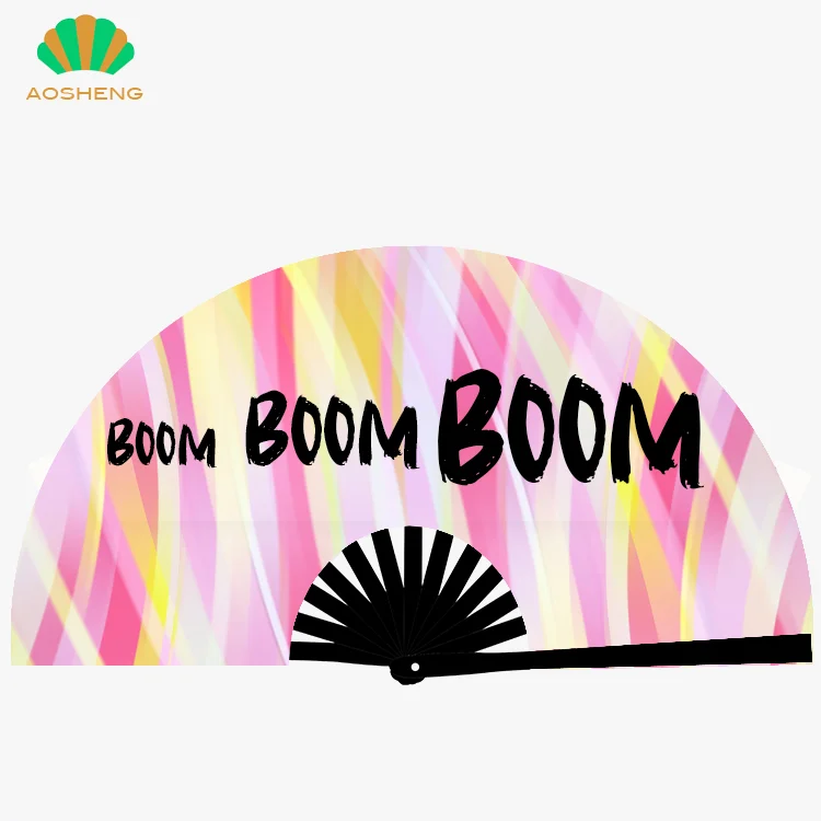 AOSHENG Large Custom Fan Giant Party Fan Sublimation Bamboo Handheld Fan