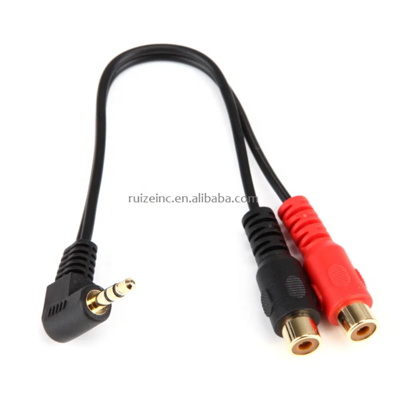  Новый 20 см 3 5 мм штекер под прямым углом к двойному RCA гнездовому адаптеру аудио Y-образный кабель