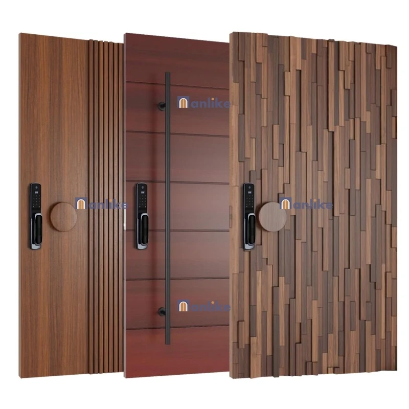 Anlike Chinese Supplier Luxury Commercial 8 Ft High Quality Main Design Modern Solid Wooden Soundproof Doors