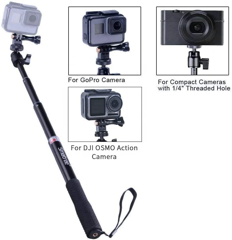 Алюминиевая селфи-палка Sma tree Action Cameta/монопод для Go pro Max/Hero 9/8/7/6/5/4/3 +/2018/AKASO GeekPro