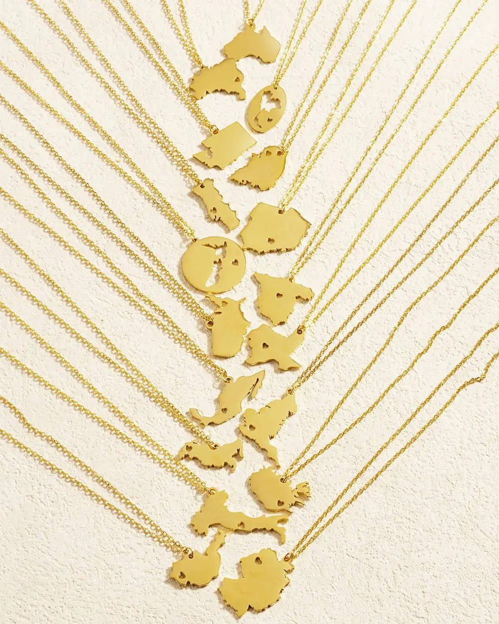 Creative Gold Plated National City Map Pendant Necklace No Fade Stainless Steel Portugal Uk Necklace For Women Men Jewelry Gifts