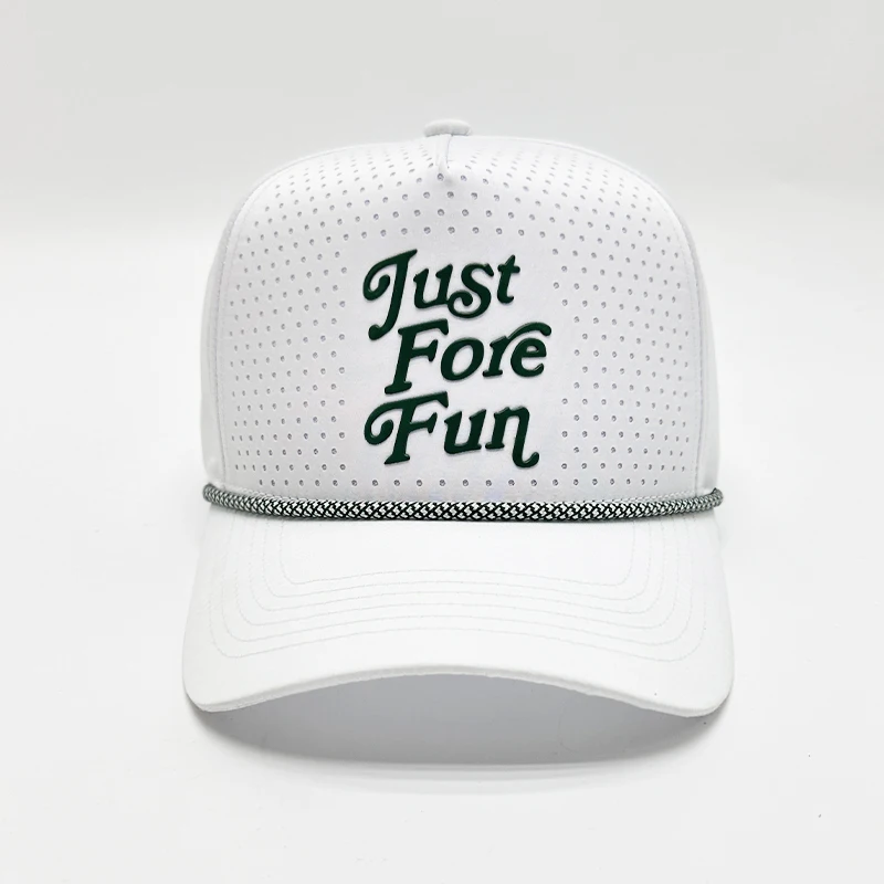 Custom Logo Waterproof Sport Golf Rope Hat Laser Hole Melin Perforated Hats 5 Panel Gorras Baseball Caps For Man